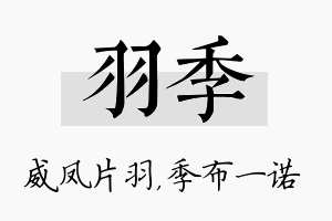 羽季名字的寓意及含义