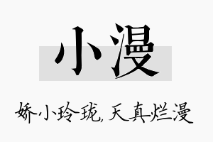 小漫名字的寓意及含义