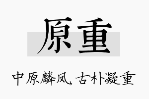 原重名字的寓意及含义