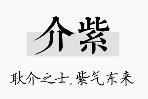 介紫名字的寓意及含义