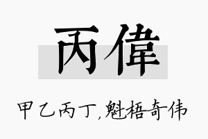 丙伟名字的寓意及含义