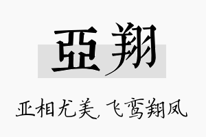 亚翔名字的寓意及含义