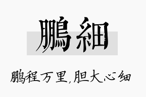 鹏细名字的寓意及含义