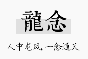 龙念名字的寓意及含义