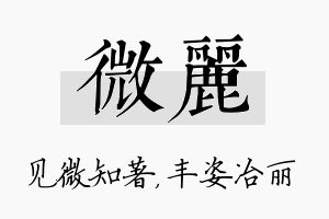 微丽名字的寓意及含义