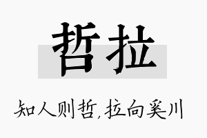 哲拉名字的寓意及含义