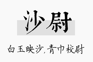 沙尉名字的寓意及含义