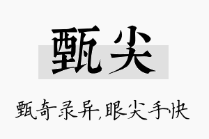 甄尖名字的寓意及含义