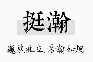 挺瀚名字的寓意及含义