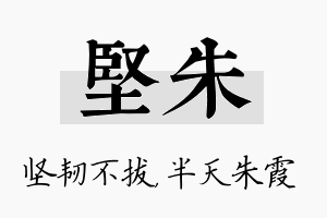 坚朱名字的寓意及含义