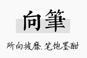 向笔名字的寓意及含义