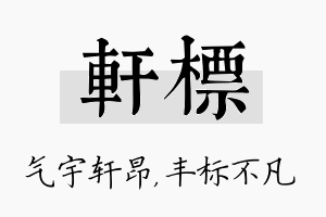 轩标名字的寓意及含义