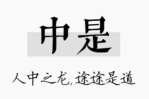 中是名字的寓意及含义