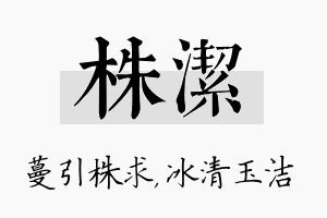 株洁名字的寓意及含义