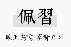 佩习名字的寓意及含义