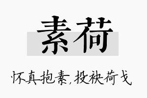 素荷名字的寓意及含义