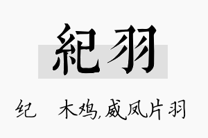 纪羽名字的寓意及含义