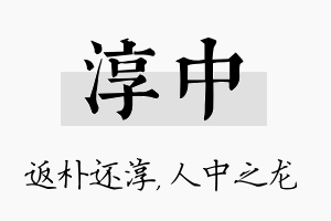 淳中名字的寓意及含义