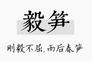 毅笋名字的寓意及含义