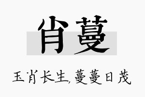 肖蔓名字的寓意及含义