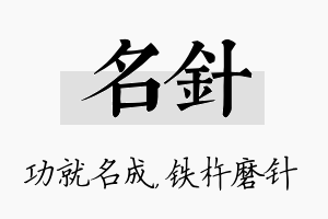 名针名字的寓意及含义