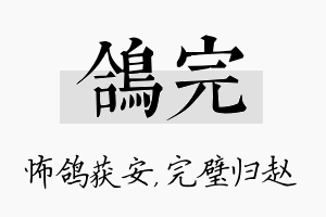 鸽完名字的寓意及含义