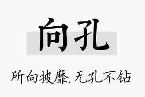 向孔名字的寓意及含义