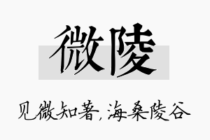 微陵名字的寓意及含义