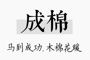 成棉名字的寓意及含义