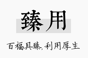 臻用名字的寓意及含义