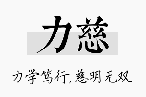 力慈名字的寓意及含义