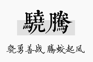 骁腾名字的寓意及含义