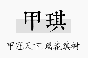 甲琪名字的寓意及含义