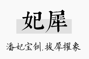 妃犀名字的寓意及含义