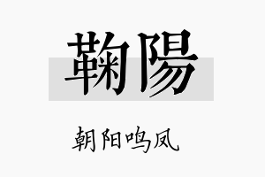 鞠阳名字的寓意及含义