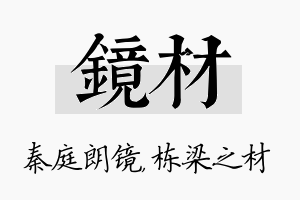 镜材名字的寓意及含义