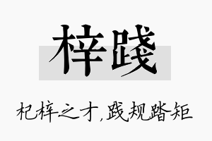 梓践名字的寓意及含义