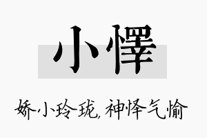 小怿名字的寓意及含义