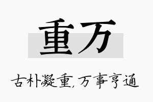 重万名字的寓意及含义