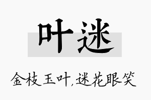 叶迷名字的寓意及含义