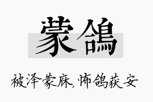 蒙鸽名字的寓意及含义