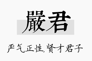 严君名字的寓意及含义