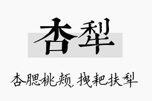 杏犁名字的寓意及含义