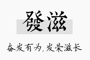 发滋名字的寓意及含义