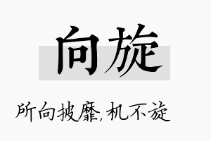 向旋名字的寓意及含义