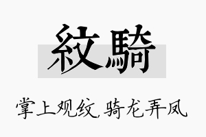 纹骑名字的寓意及含义