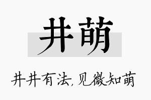 井萌名字的寓意及含义