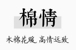 棉情名字的寓意及含义