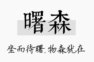 曙森名字的寓意及含义