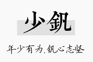 少钒名字的寓意及含义